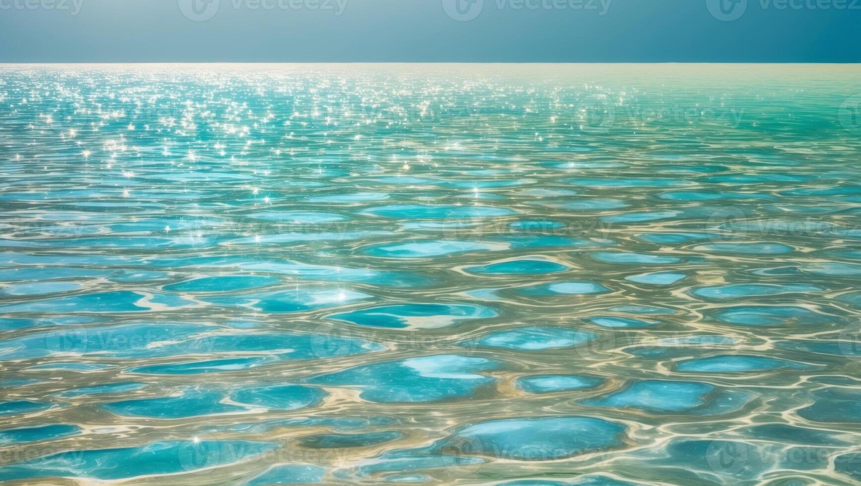 Clear water reflecting sunlight with no ripples or distortions. photo