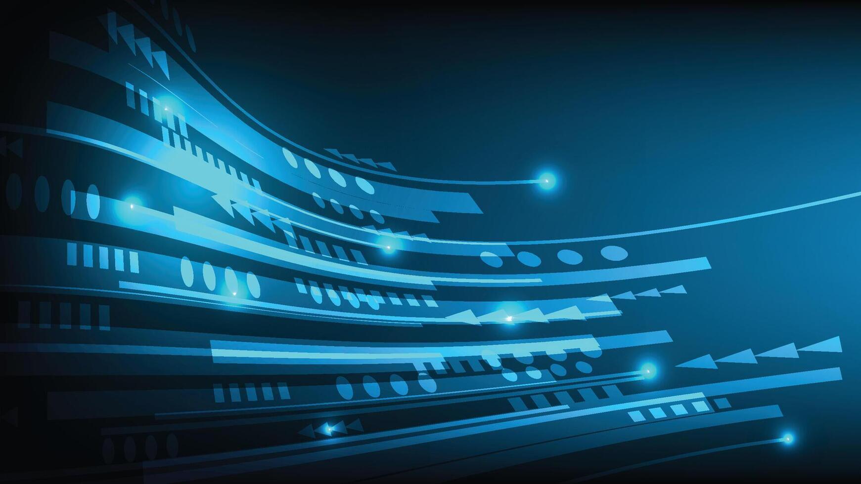 abstract technology background with curve line and blue glowing light vector