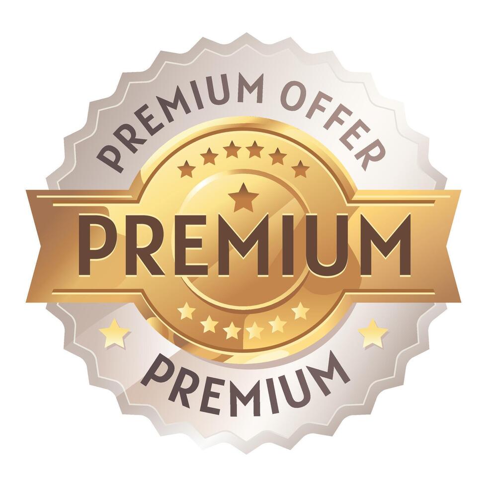 Golden Premium Quality Badge or Seal vector