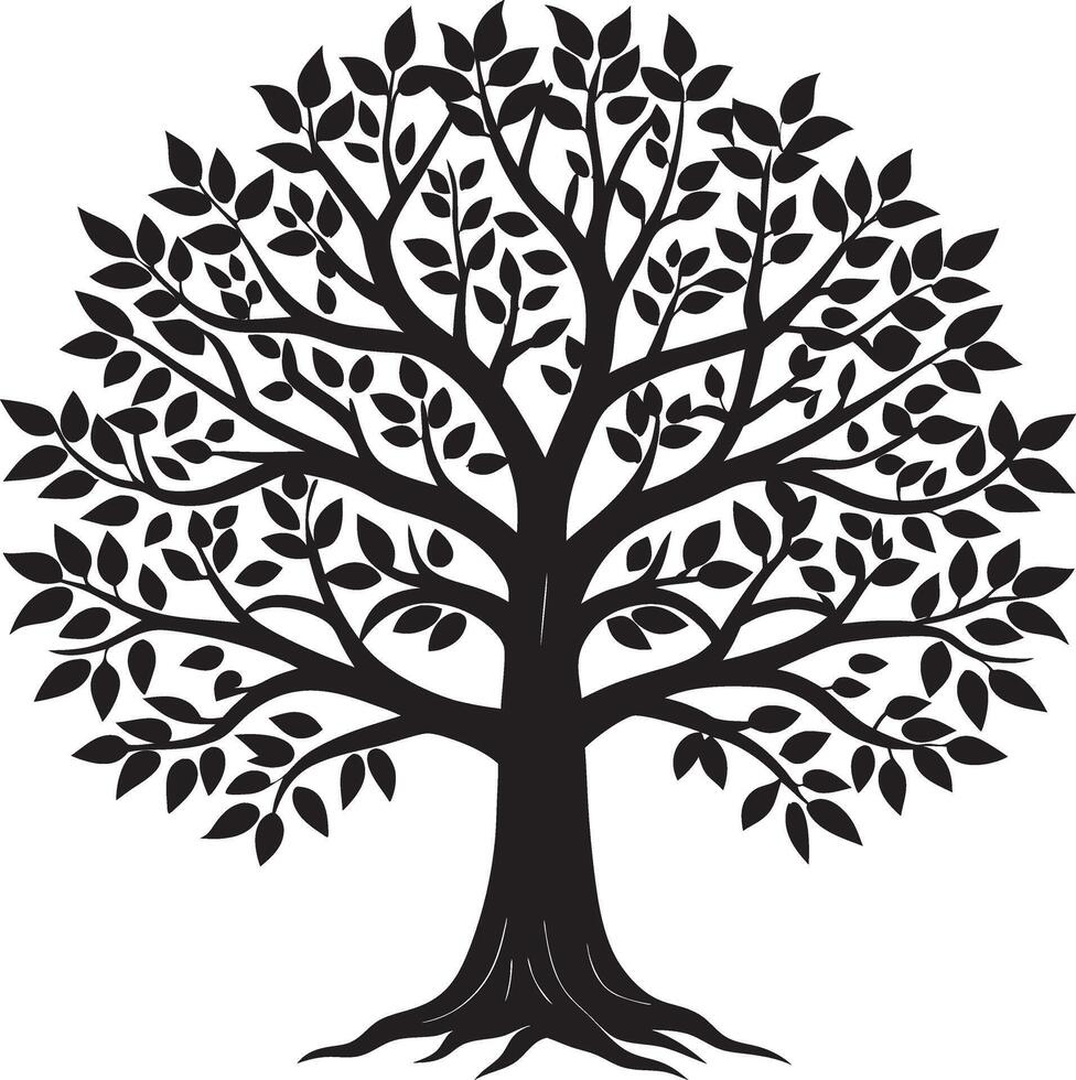 silhouette tree set vector