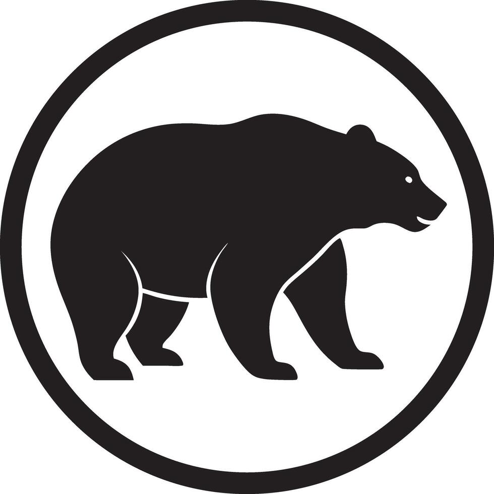various bear silhouettes on the white background vector
