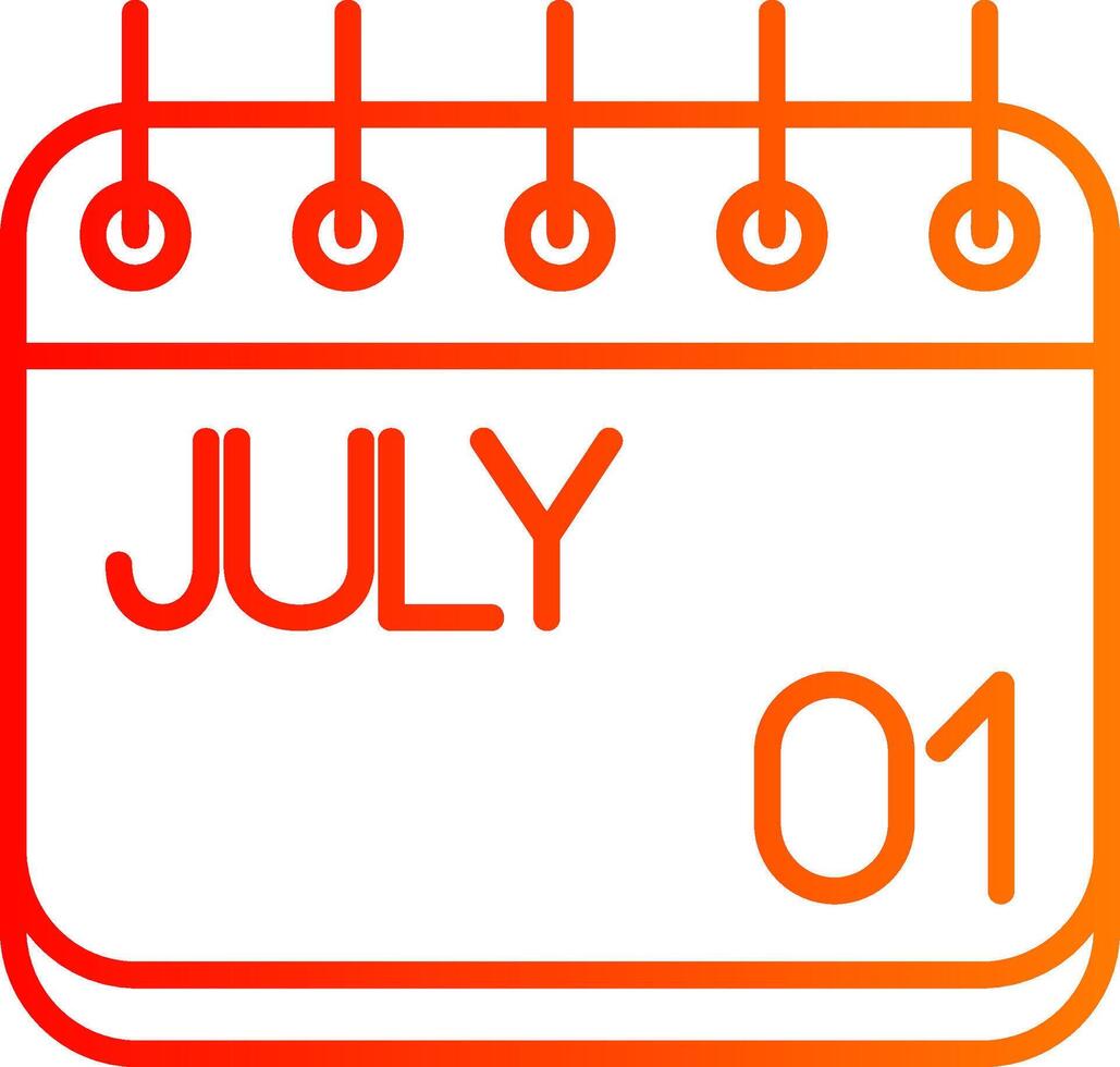 July Line Gradient Icon vector