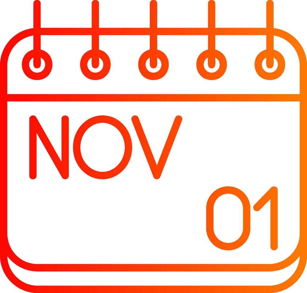 November Line Gradient Icon vector