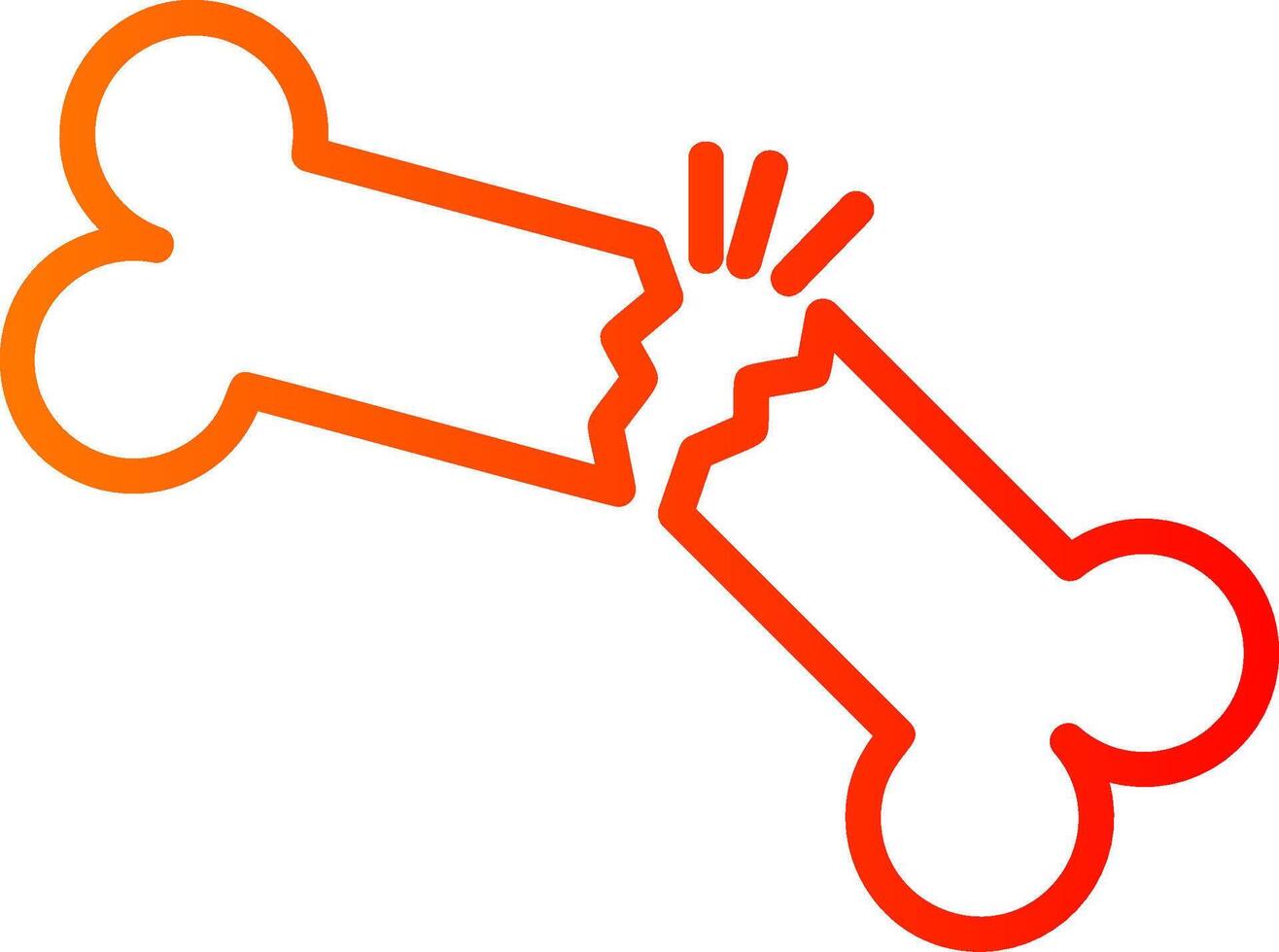 Bone Line Gradient Icon vector
