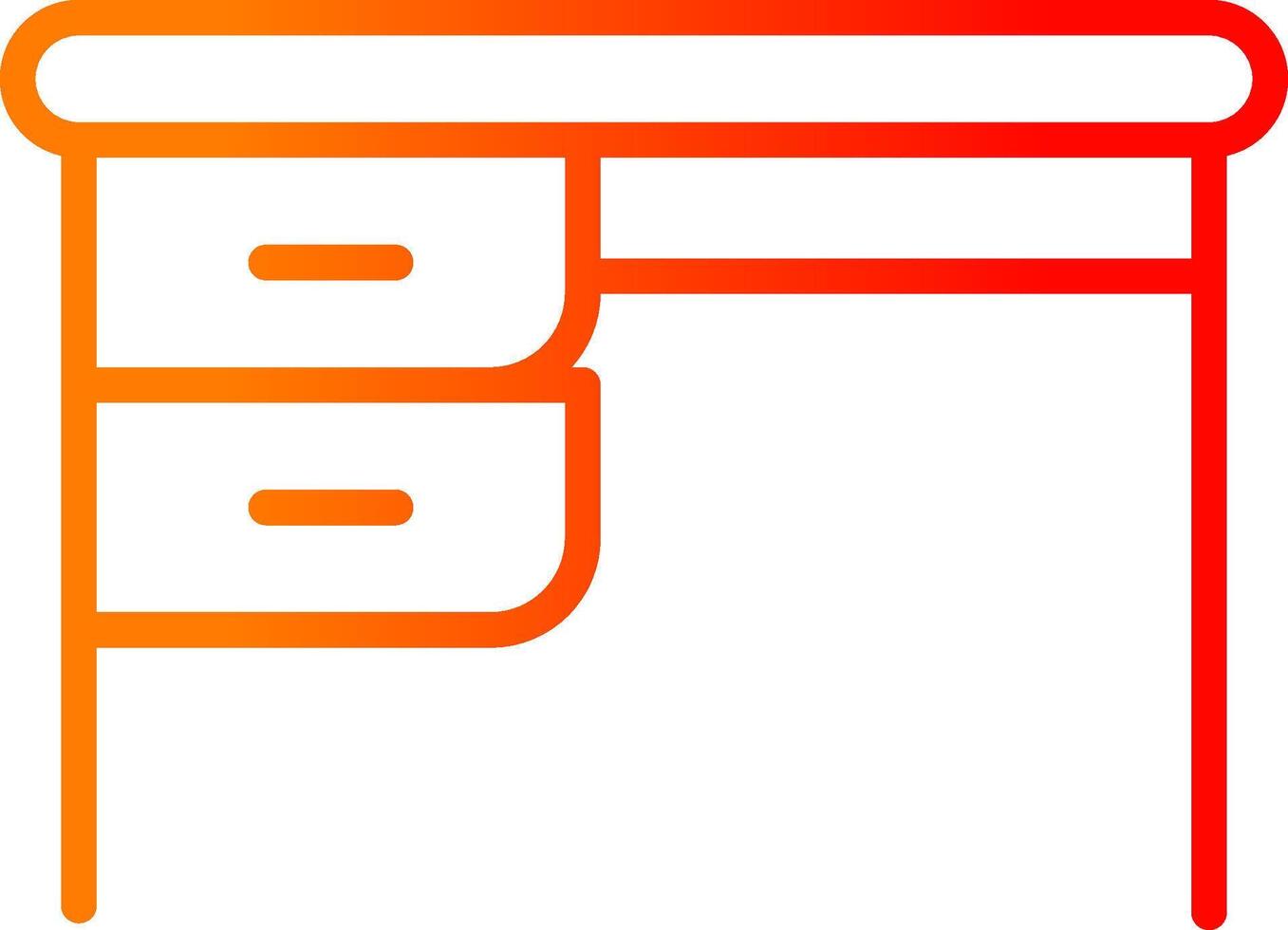 Desk Line Gradient Icon vector