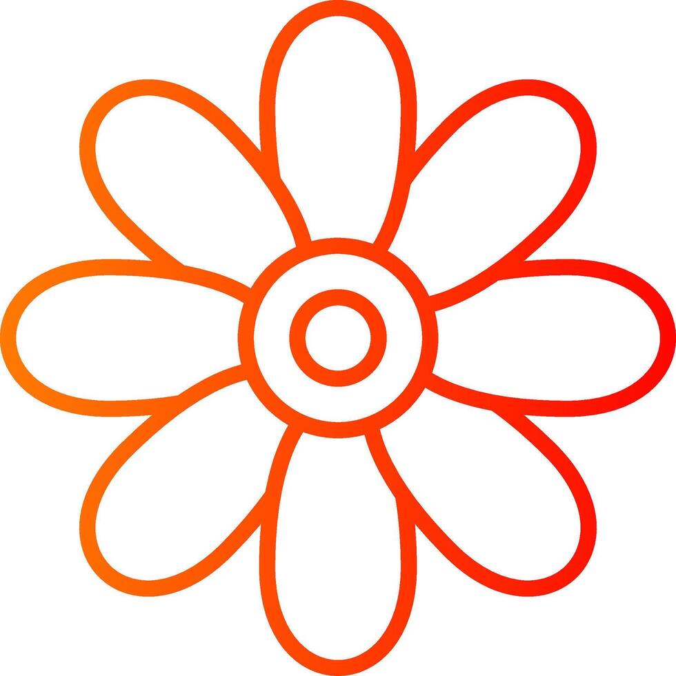 Chamomile Line Gradient Icon vector