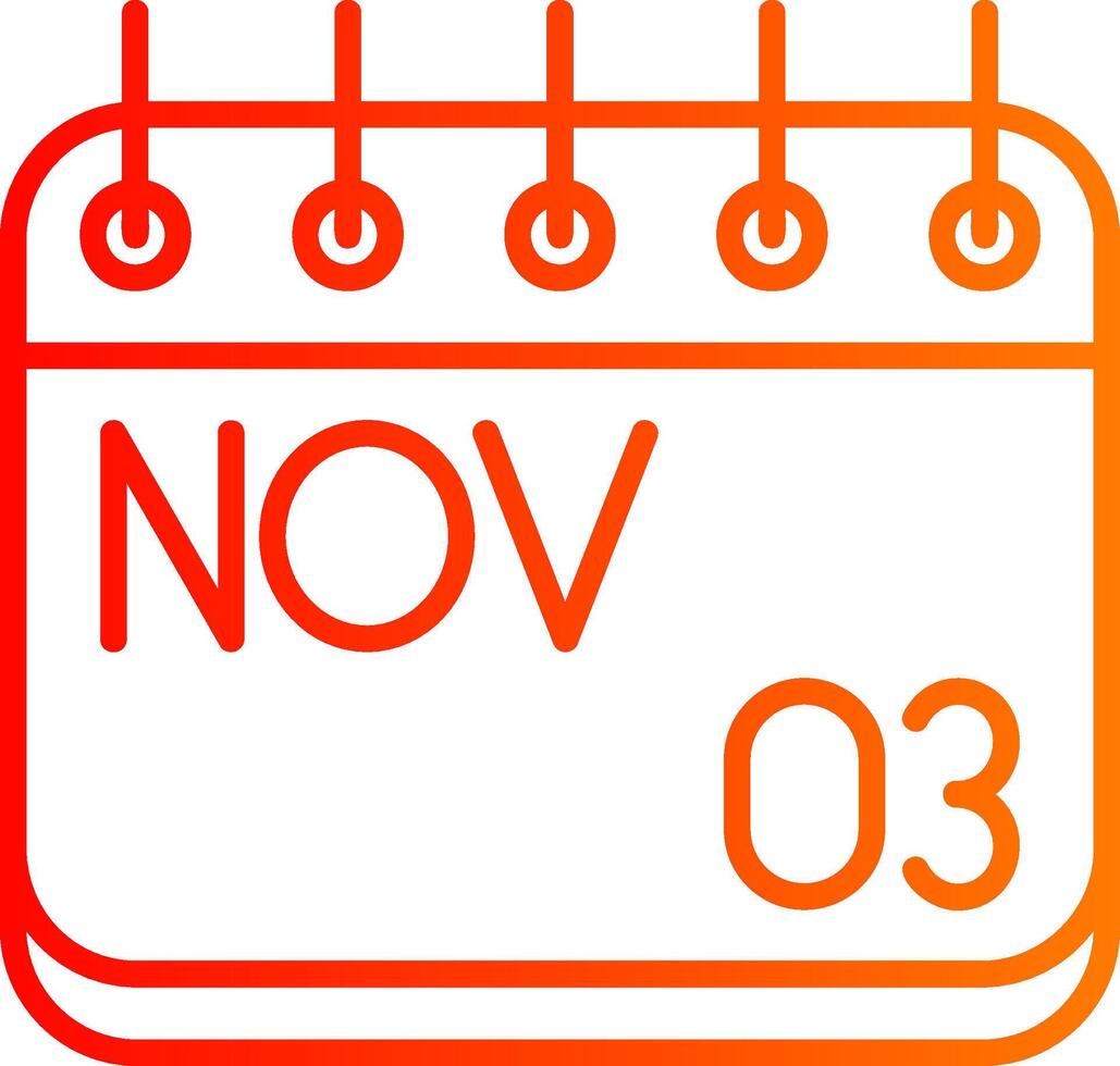 November Line Gradient Icon vector