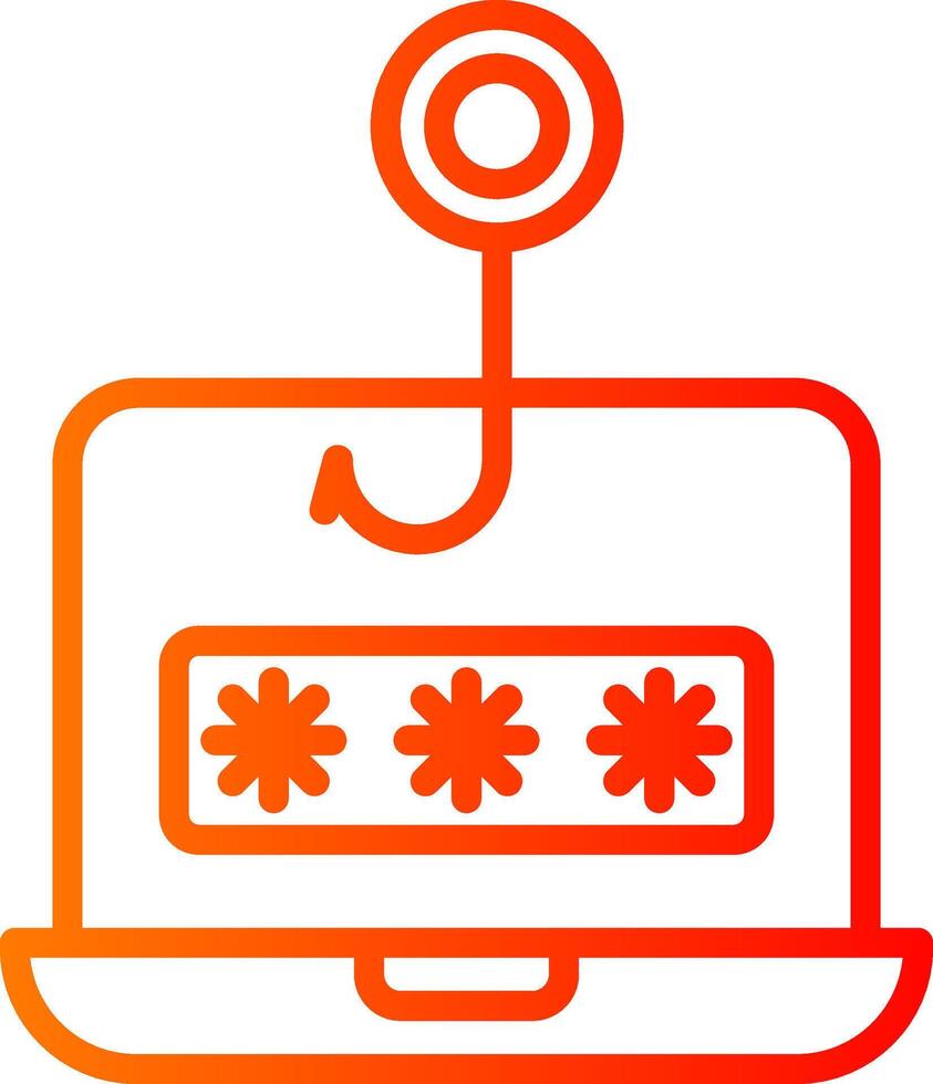 Phishing Line Gradient Icon vector