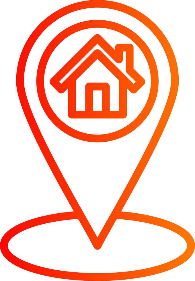 Location Pin Line Gradient Icon vector