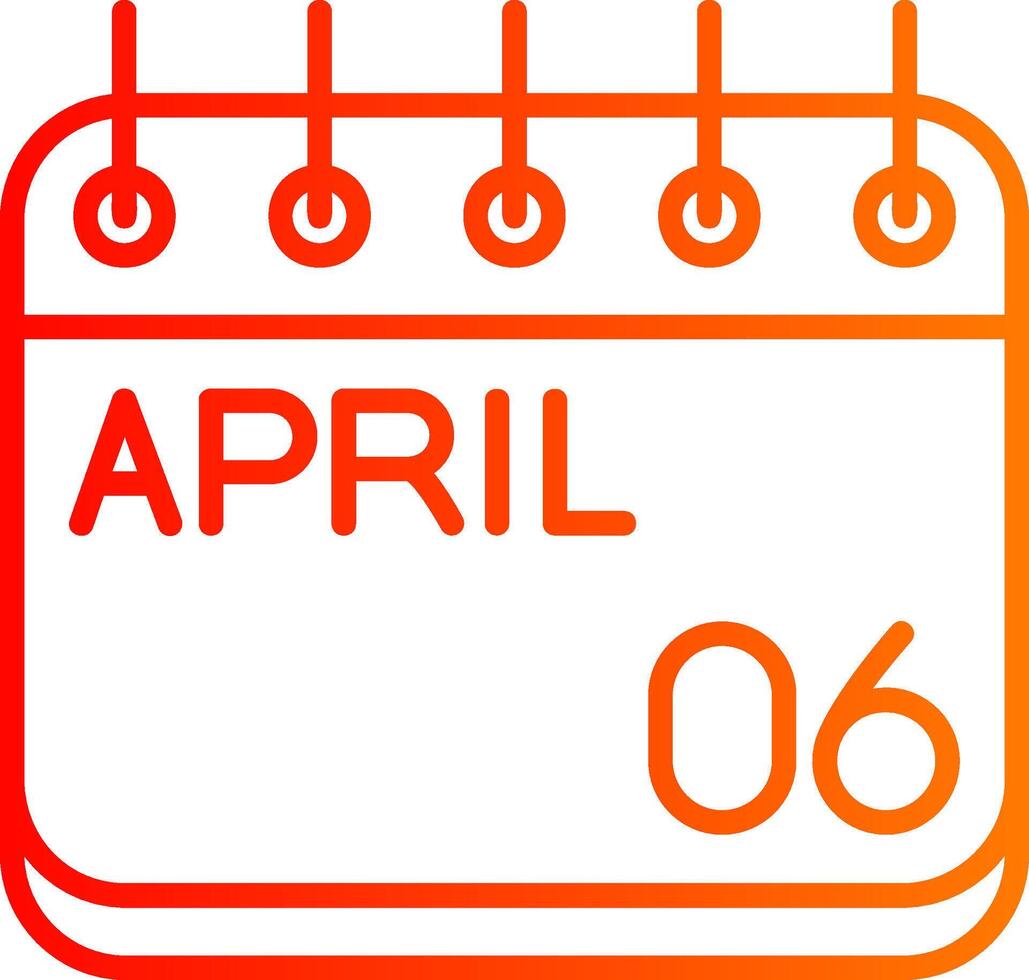 April Line Gradient Icon vector