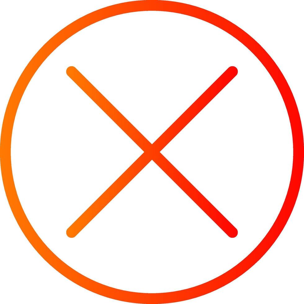 Cancel Line Gradient Icon vector