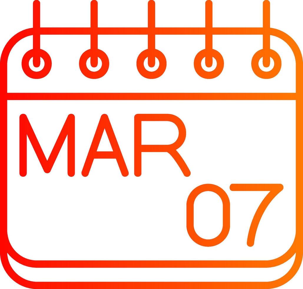 March Line Gradient Icon vector