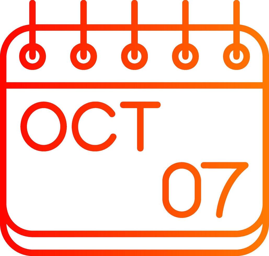 October Line Gradient Icon vector