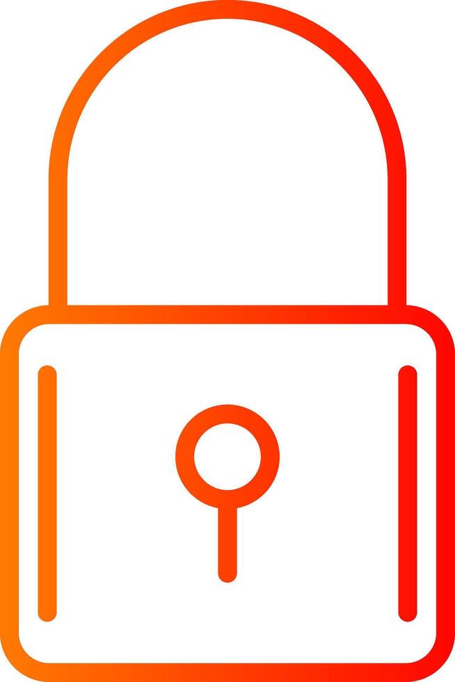 pad lock Line Gradient Icon vector