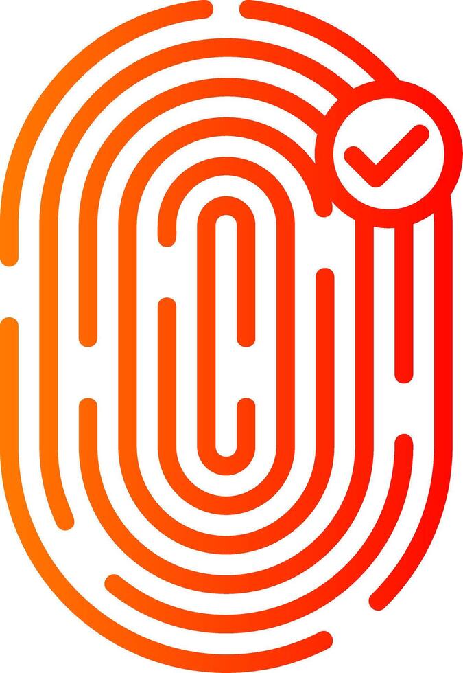 Biometric Identification Line Gradient Icon vector