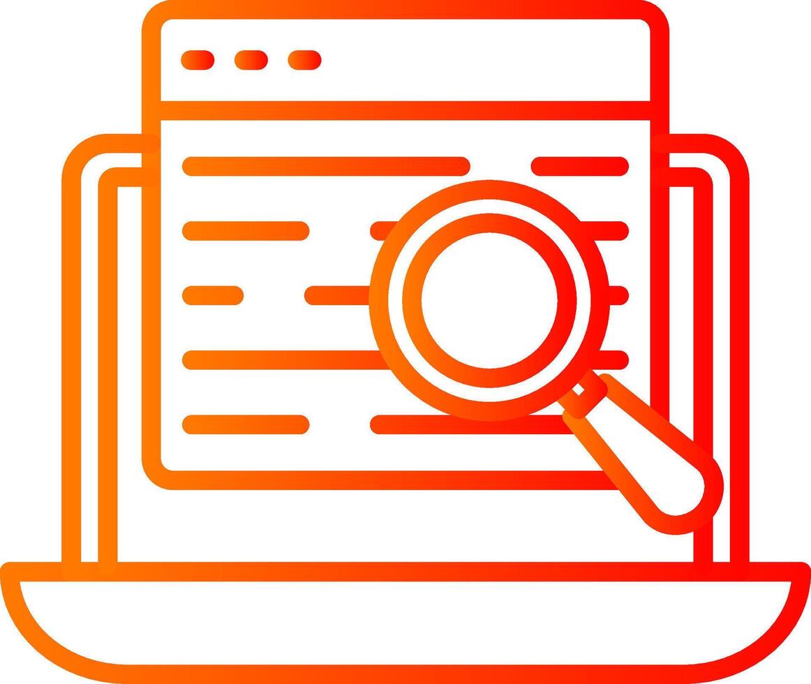 Search Data Line Gradient Icon vector