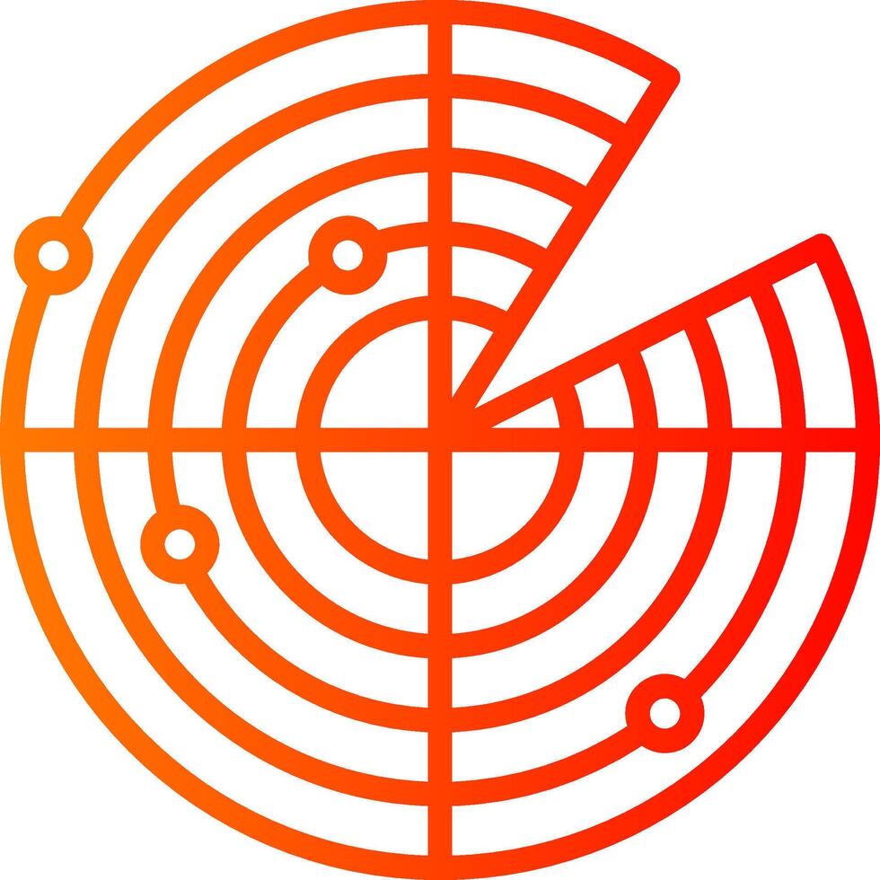 Radar Line Gradient Icon vector