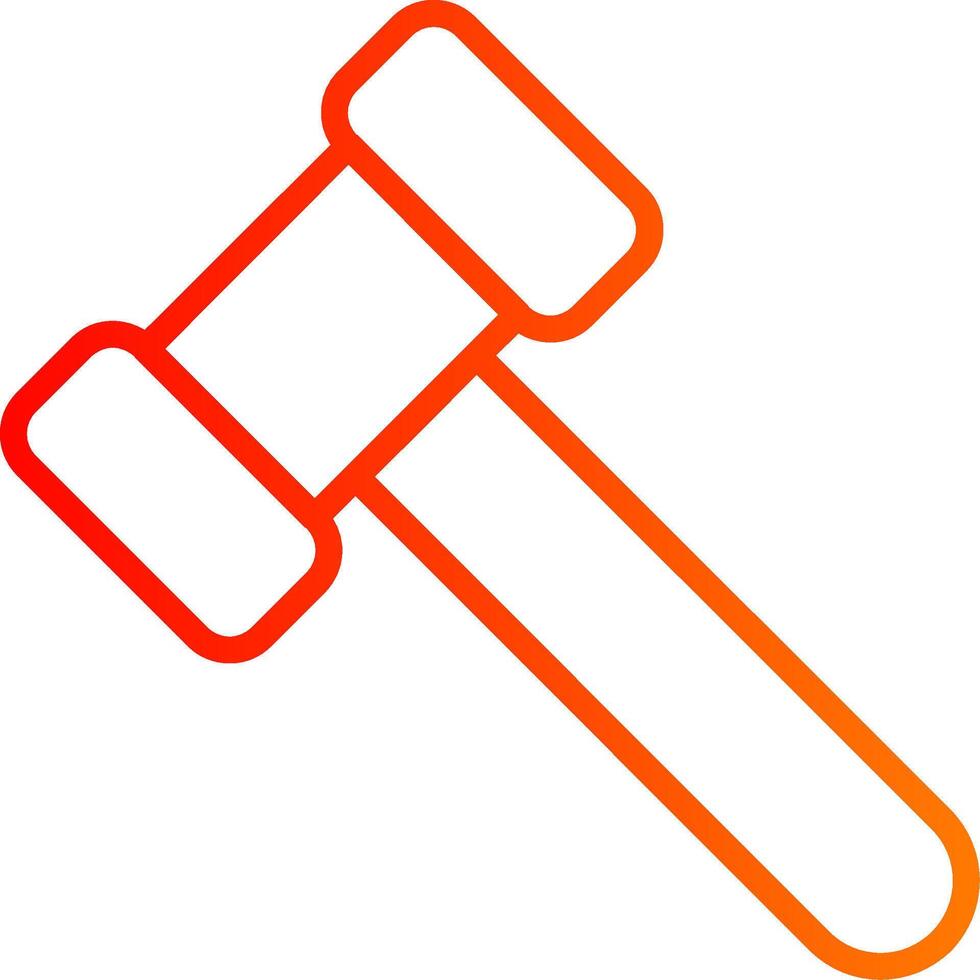 Hammer Line Gradient Icon vector