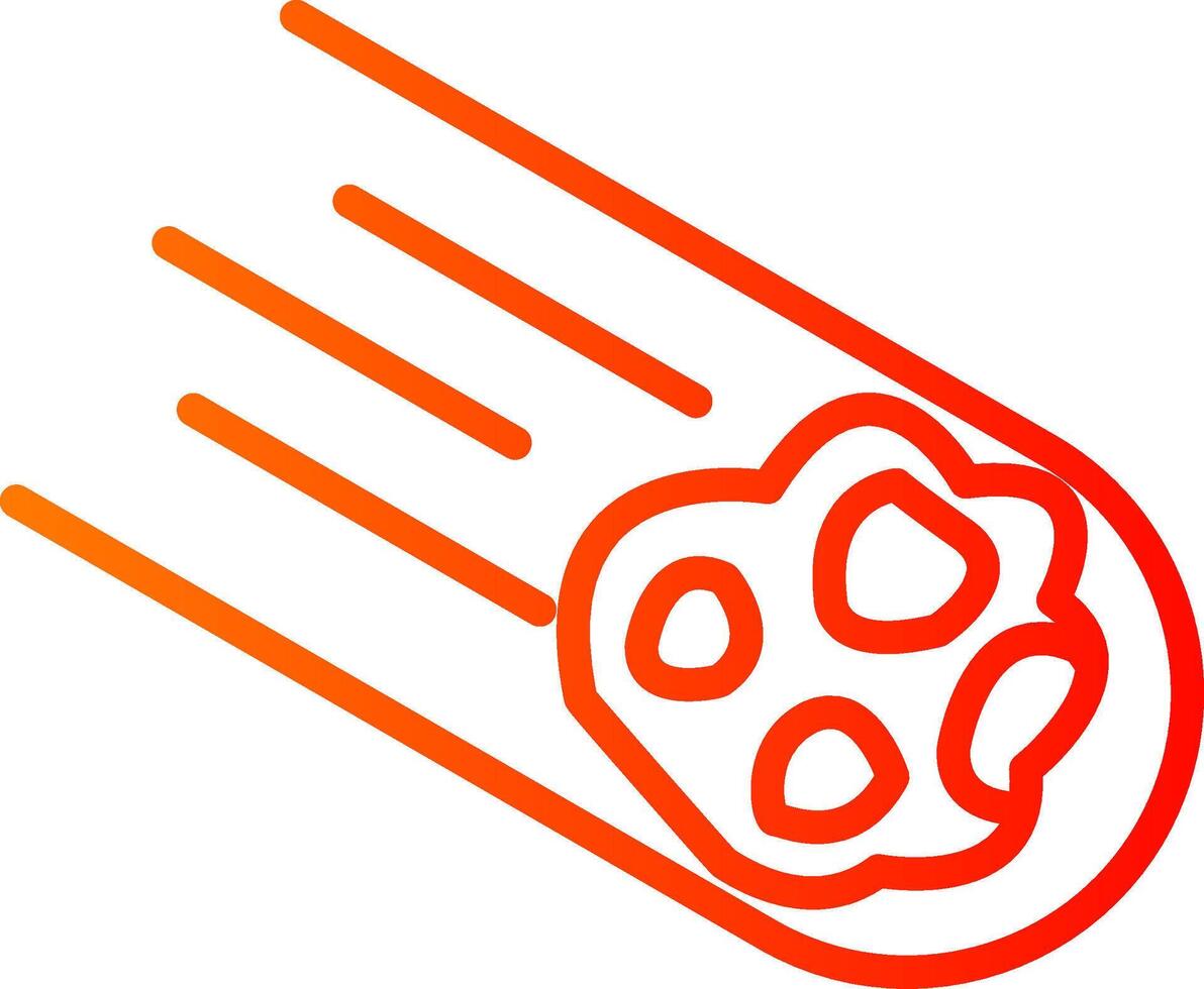 Meteorites Line Gradient Icon vector