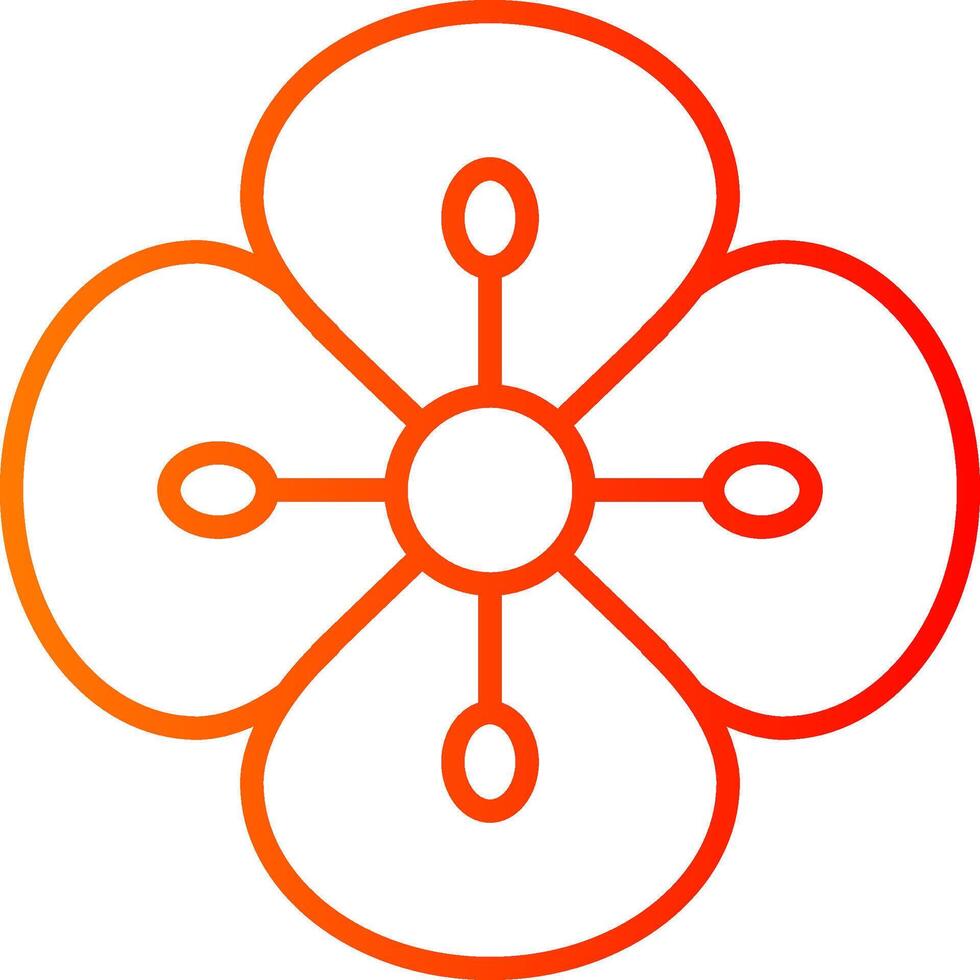 Poppy Line Gradient Icon vector