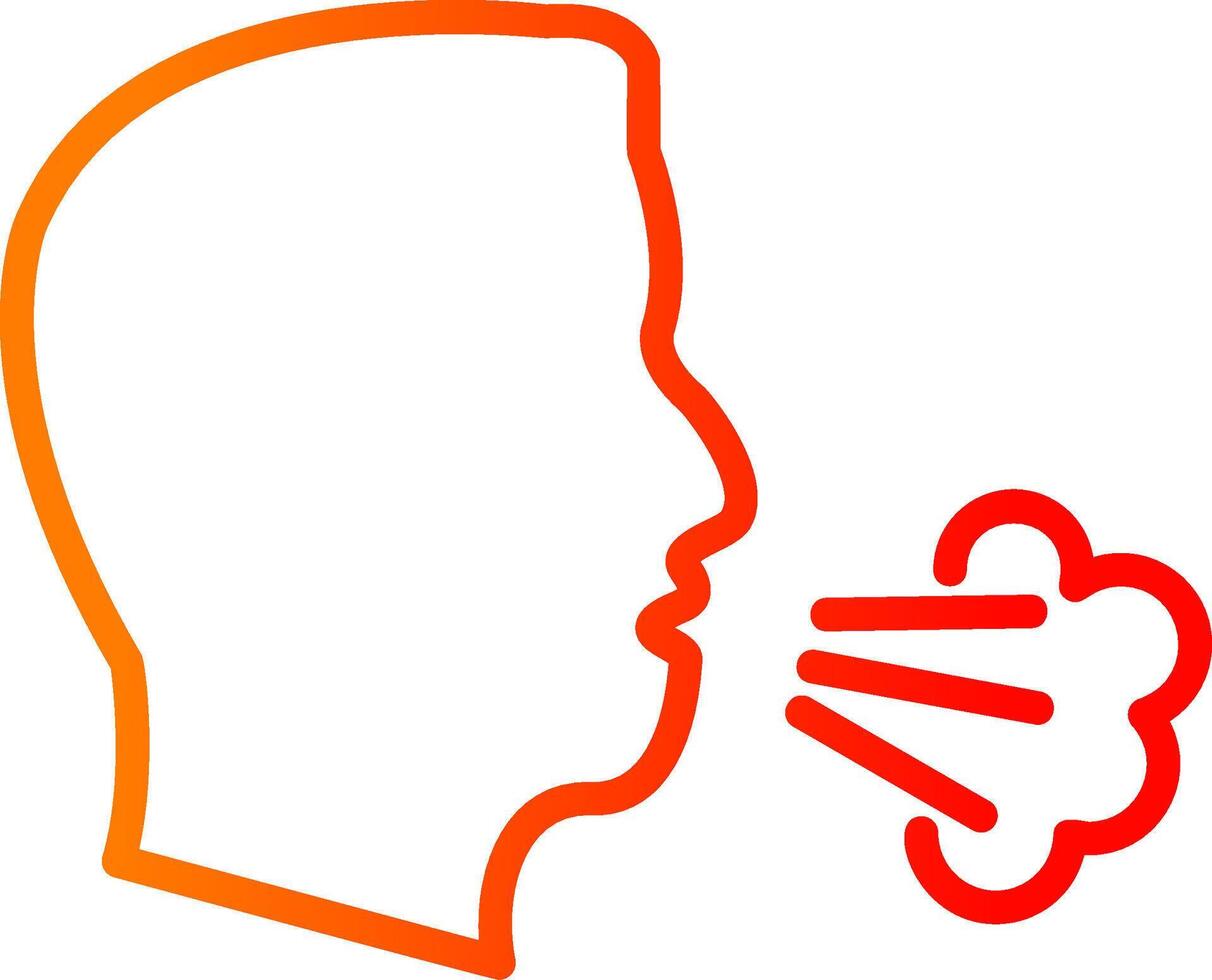 Dry Cough Line Gradient Icon vector