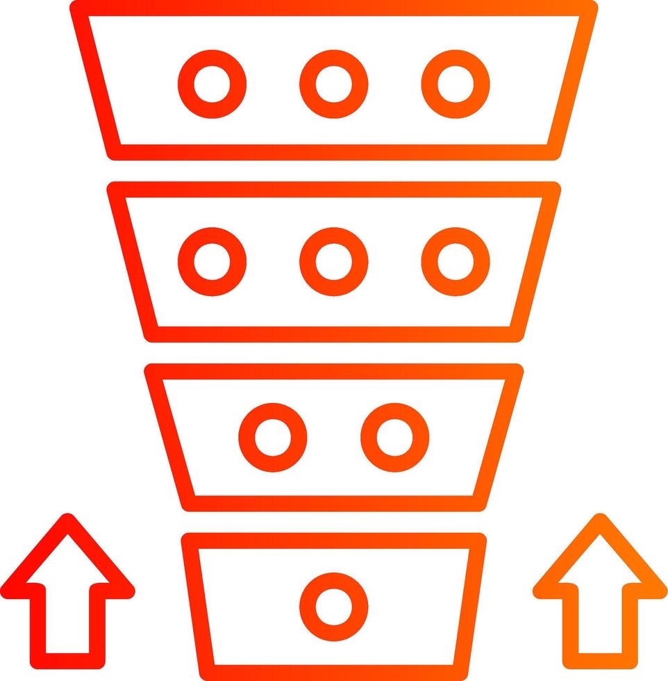 Funnel Chart Line Gradient Icon vector