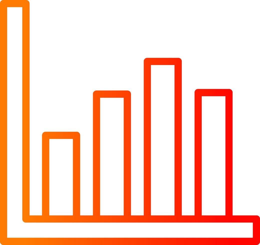 Bar Chart Line Gradient Icon vector