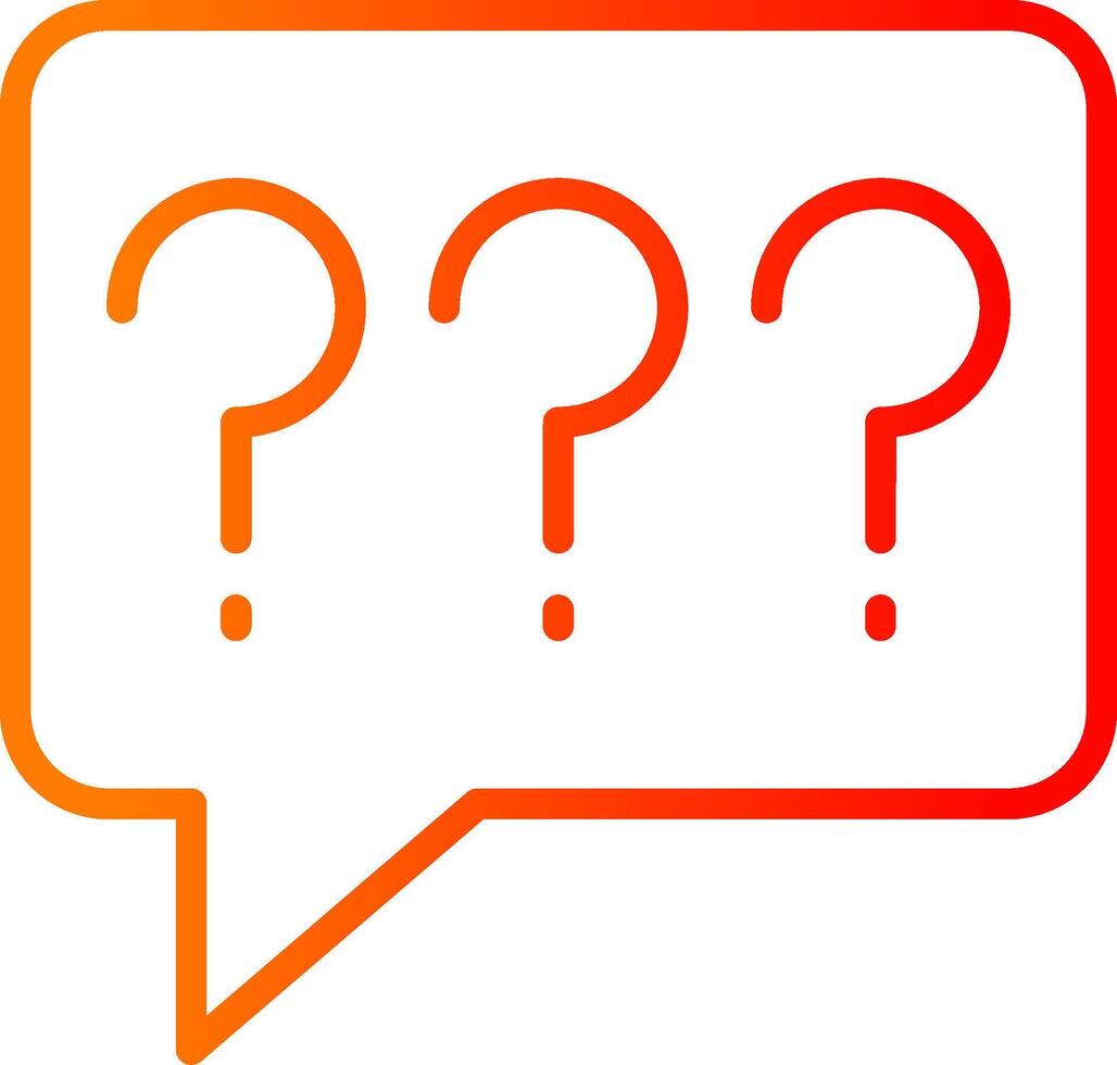 Question Line Gradient Icon vector