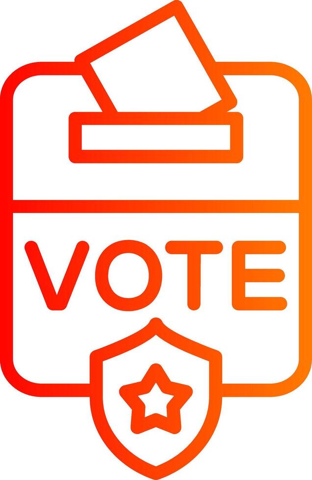Voting Box Line Gradient Icon vector