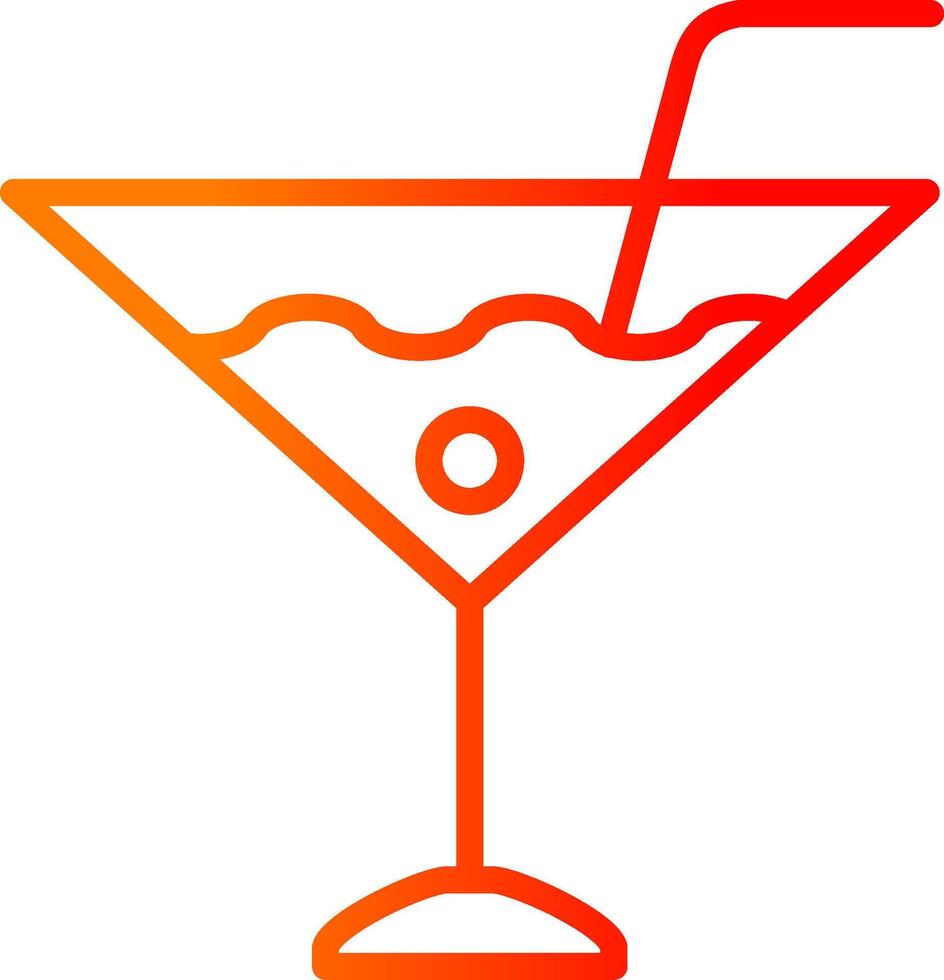 Martini Line Gradient Icon vector