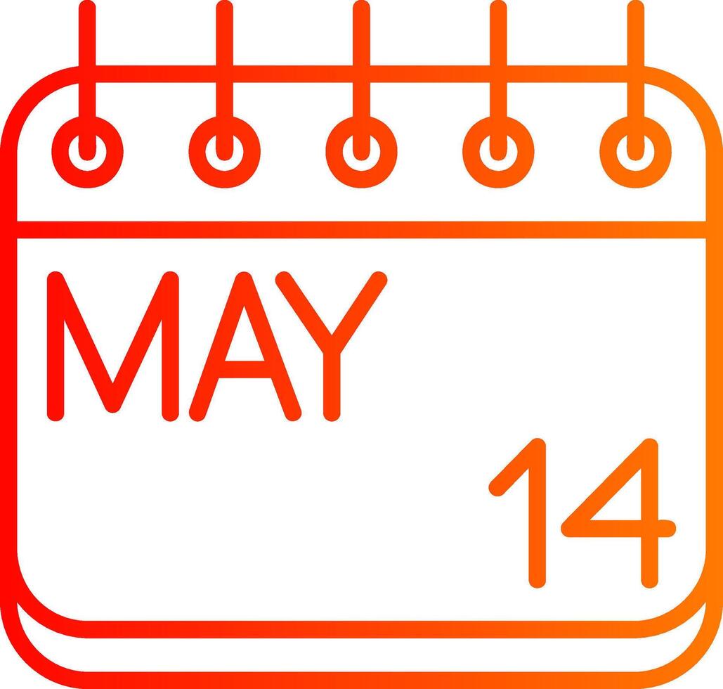 May Line Gradient Icon vector