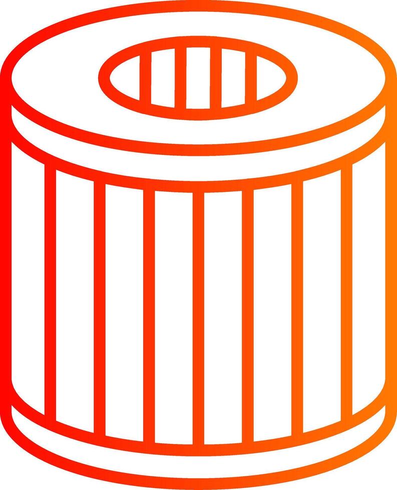 Oil Filter Line Gradient Icon vector