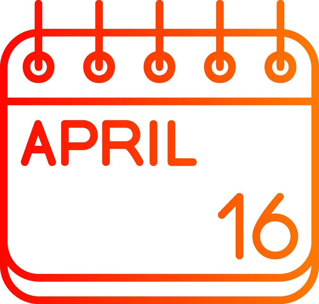 April Line Gradient Icon vector