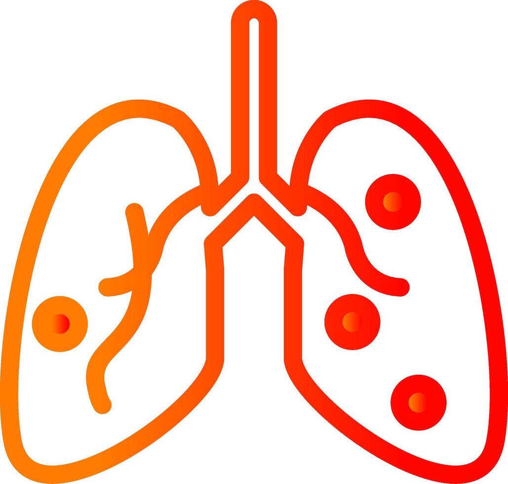 Damage Lungs Line Gradient Icon vector