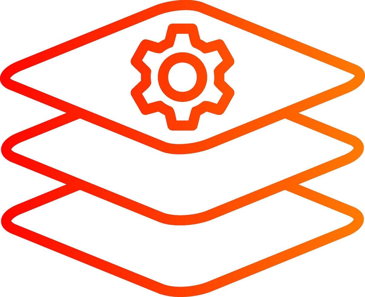Layers Line Gradient Icon vector