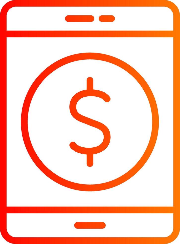 Online Money Line Gradient Icon vector
