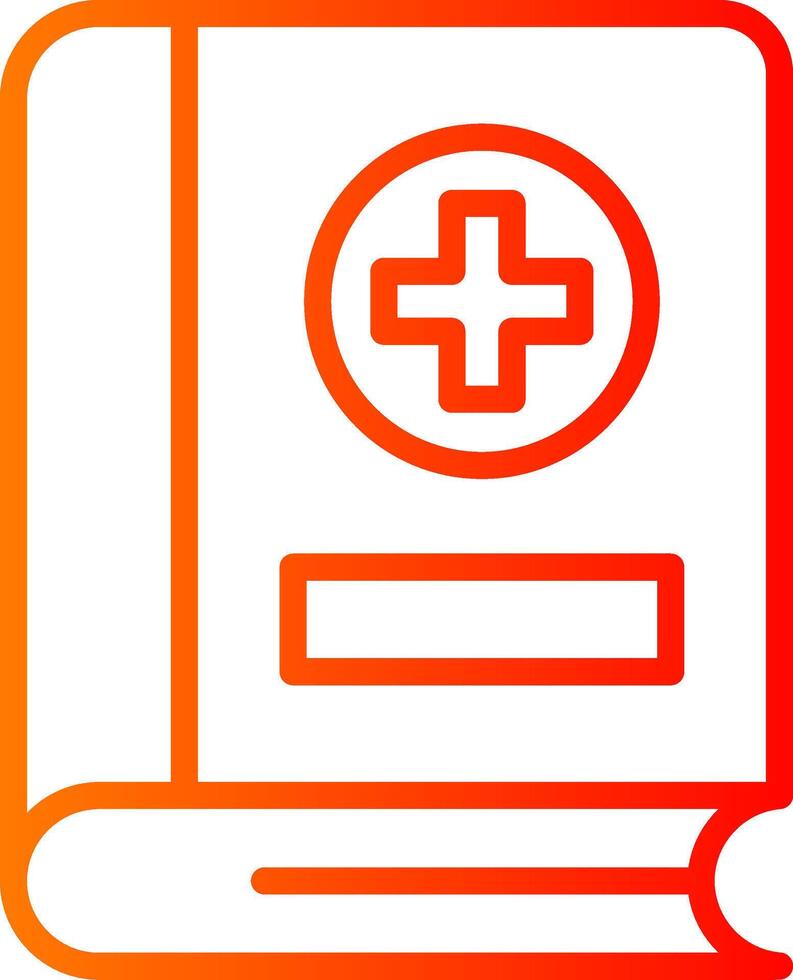 Medical Book Line Gradient Icon vector