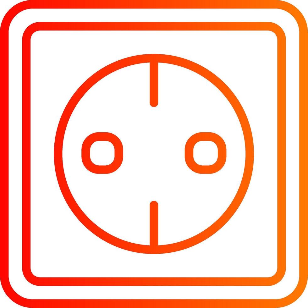 socket Line Gradient Icon vector
