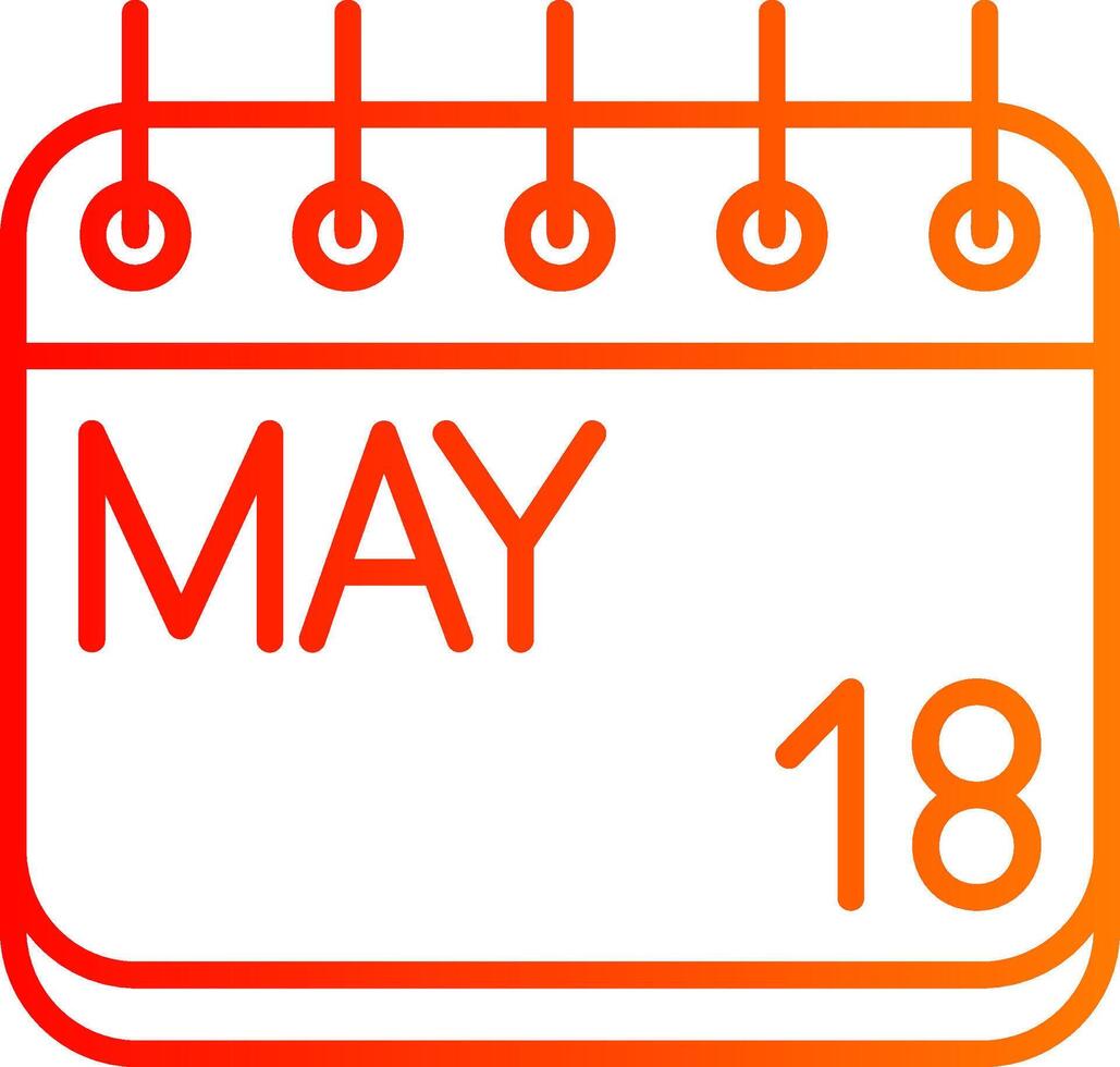 May Line Gradient Icon vector