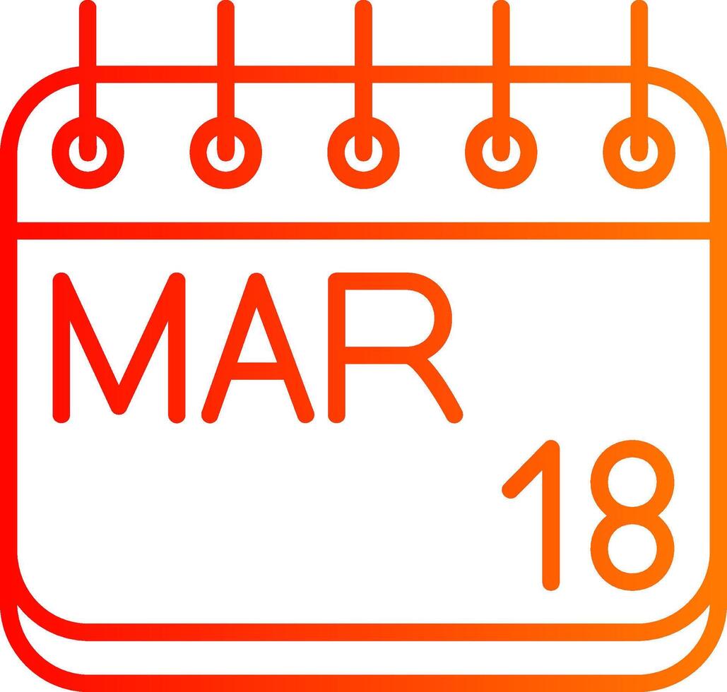 March Line Gradient Icon vector