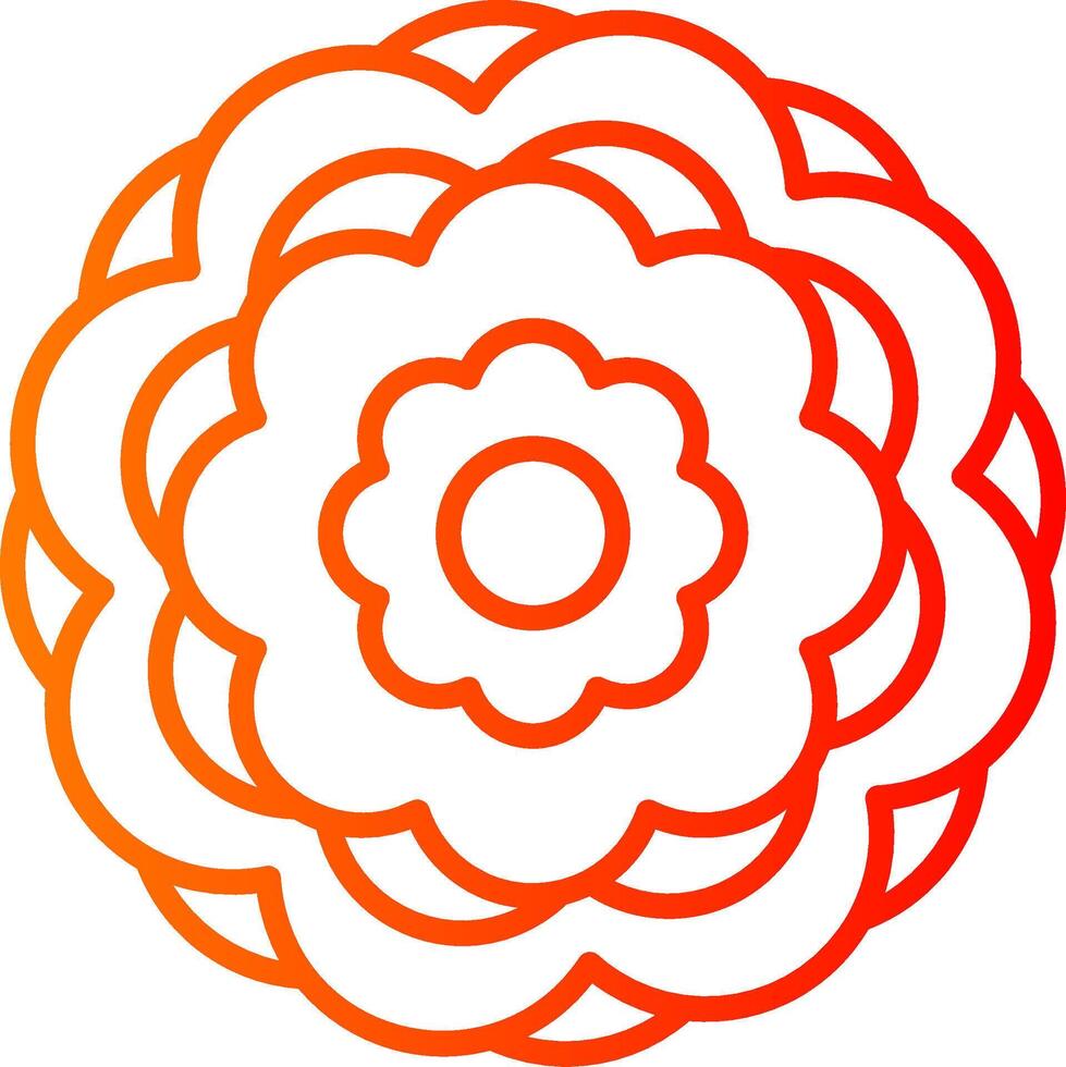 Peony Line Gradient Icon vector