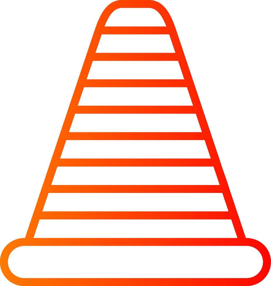 Traffic Cone Line Gradient Icon vector