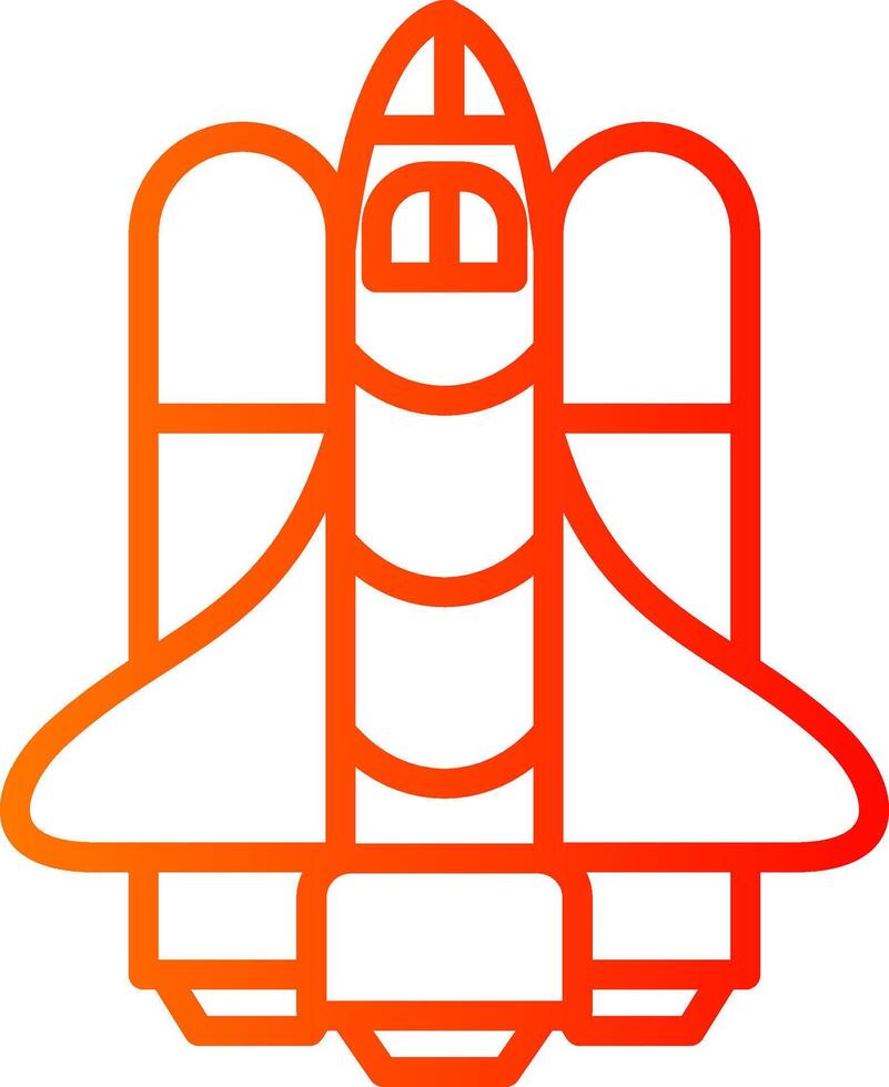 Spaceship Line Gradient Icon vector