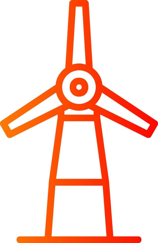 Windmill Line Gradient Icon vector