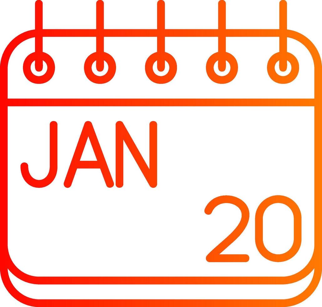 January Line Gradient Icon vector