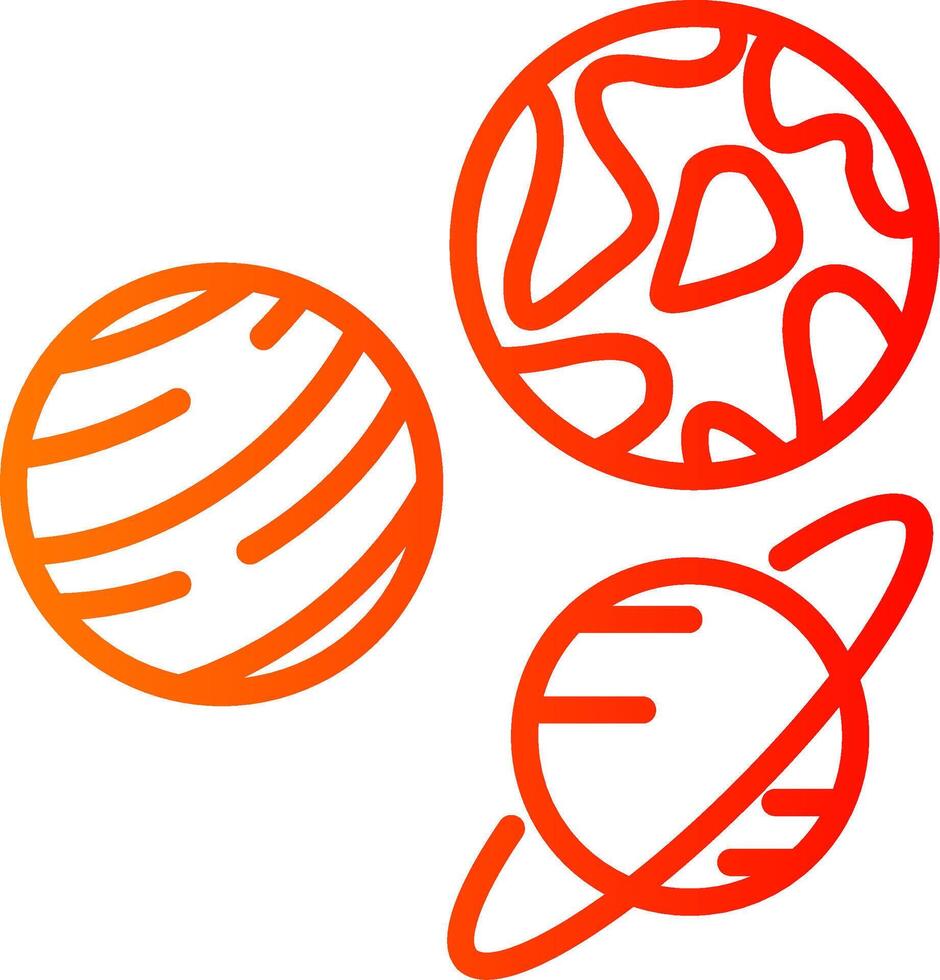 Planets Line Gradient Icon vector
