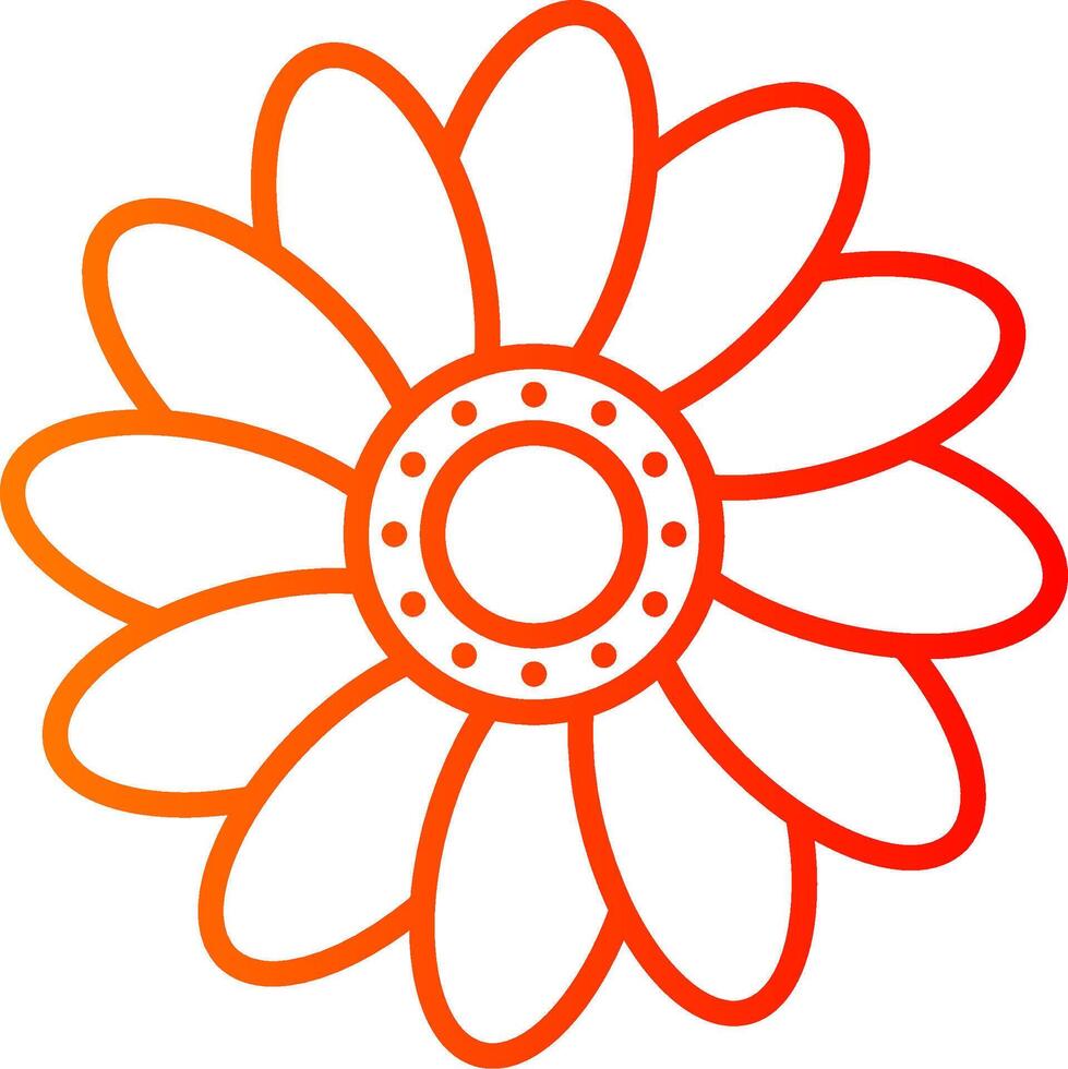 Daisy Line Gradient Icon vector