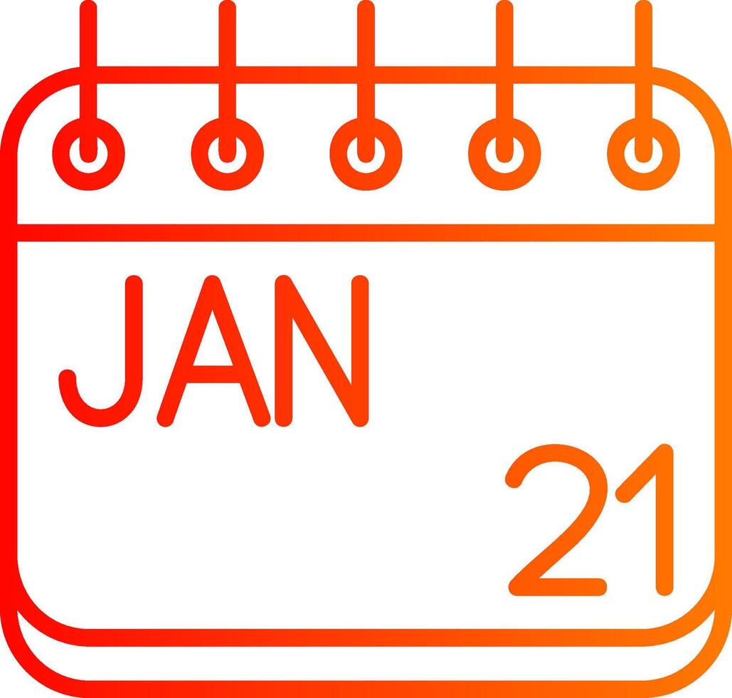 January Line Gradient Icon vector