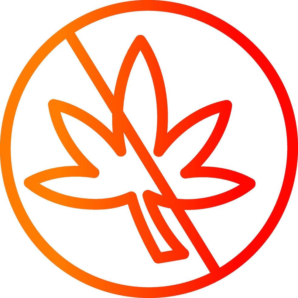 No Weed Line Gradient Icon vector