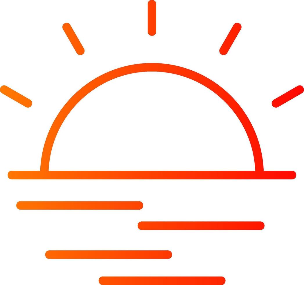 Sunrise Line Gradient Icon vector